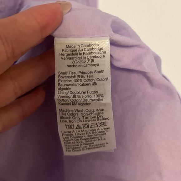 NWT J.Crew Eyelet Puff Sleeve Mini Dress Lilac Floral Size 0 - Picture 7 of 8